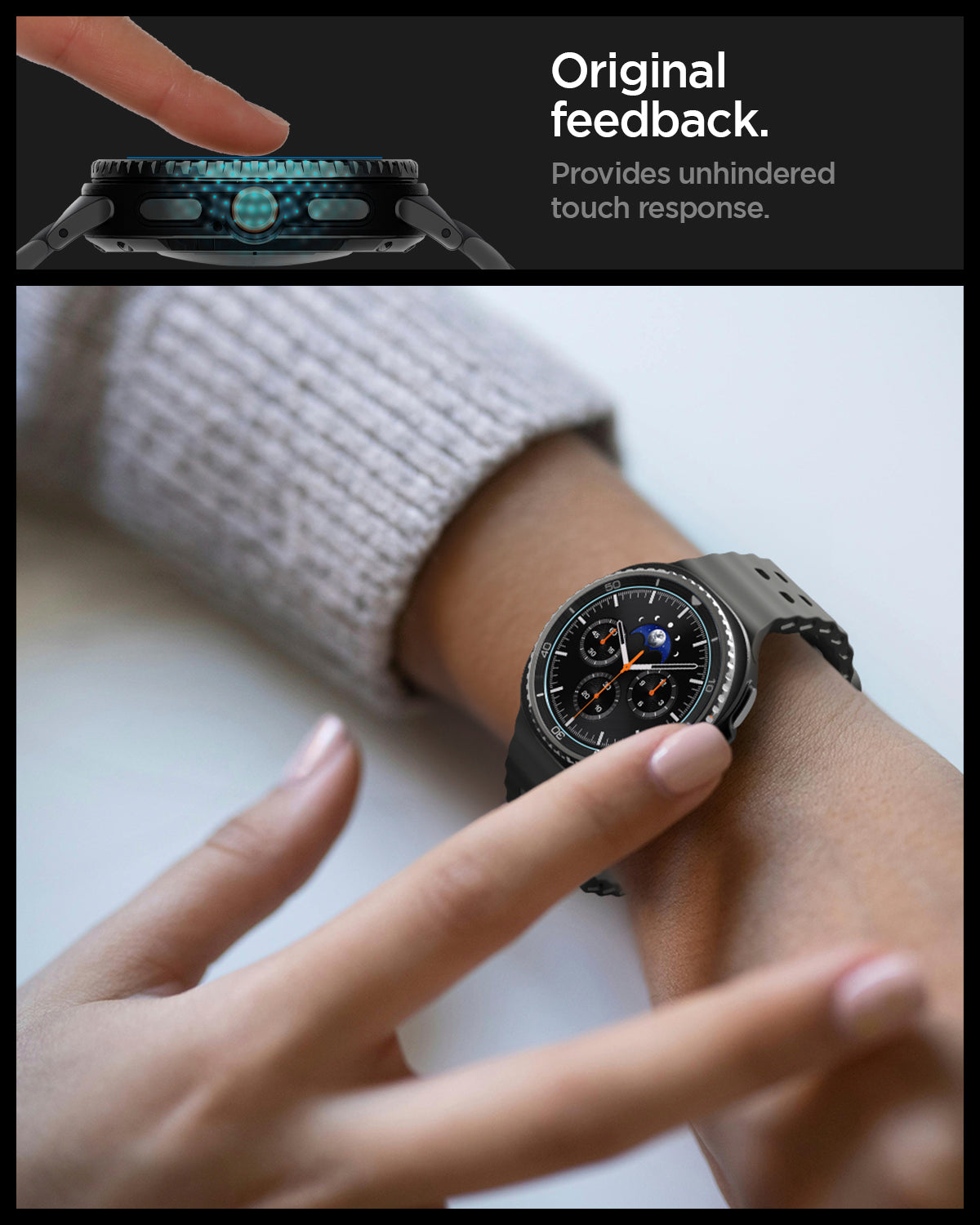 Spigen GLAS.tR EZ Fit Screen Protector for Samsung Galaxy Watch8 Classic - 2 Pack