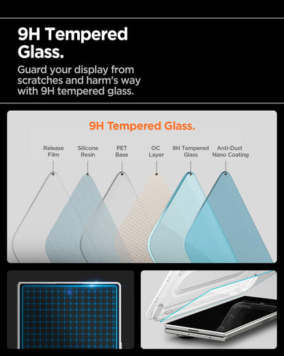 Spigen GLAS.tR EZ Fit Pro Screen Protector for Samsung Galaxy Z Fold 7 - 2 Pack
