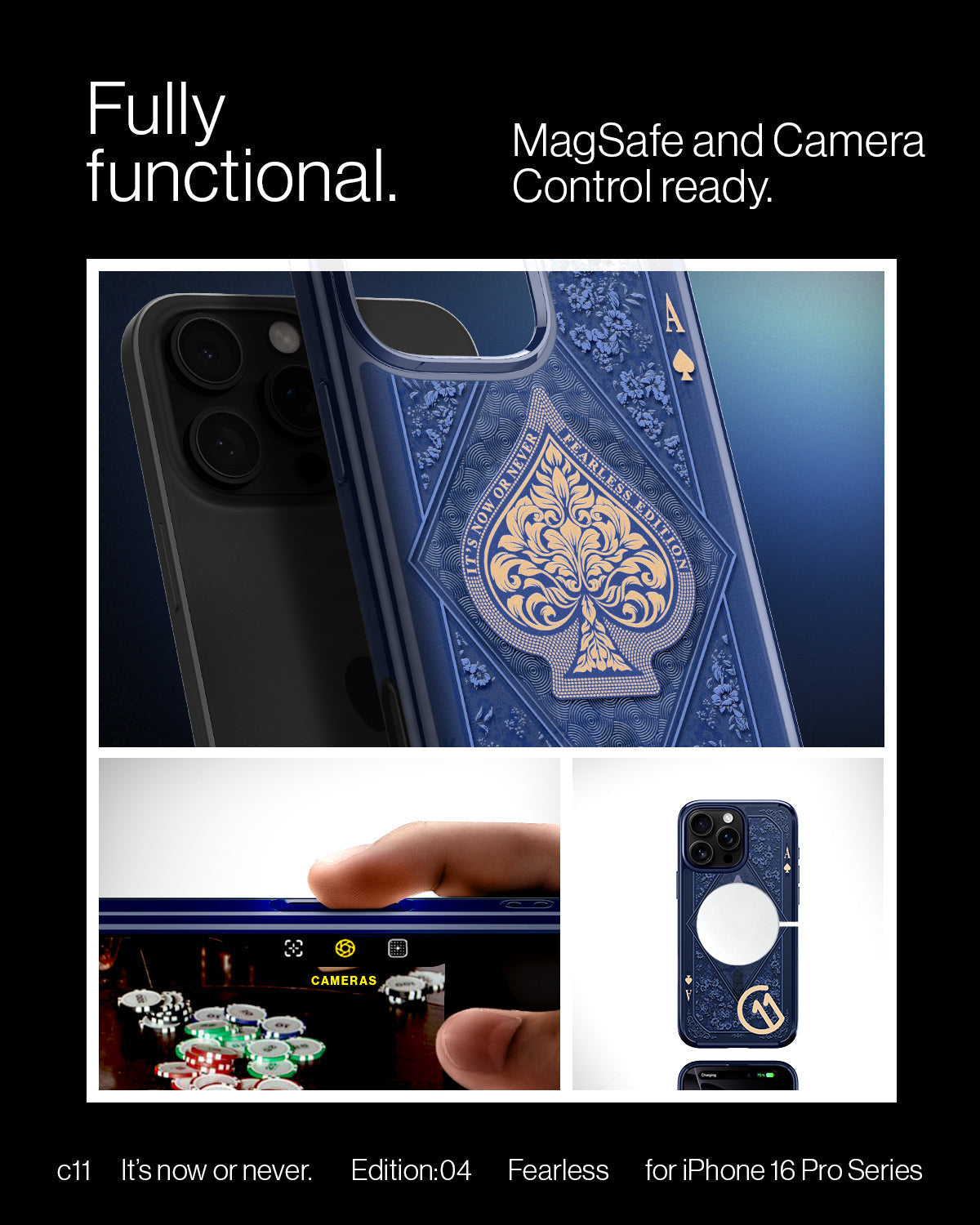 حافظة Spigen c11 Series Fearless Edition (MagFit) لهاتف iPhone 16 Pro