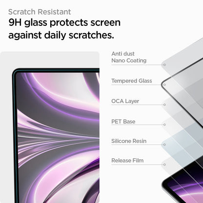 واقي شاشة Spigen GLAS.tR SLIM لجهاز MacBook Air (M4 / M3 / M2)