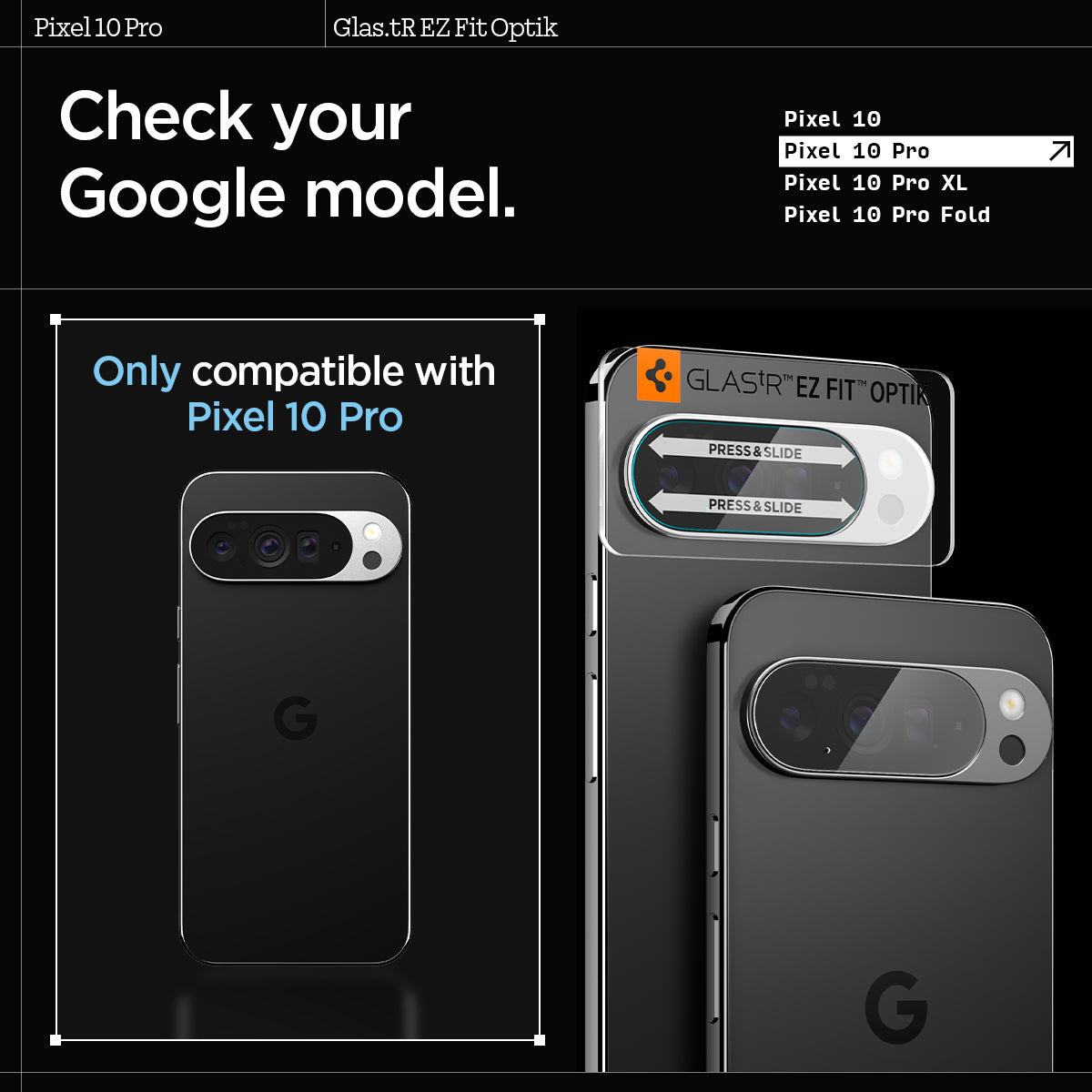 Spigen Optik EZ Fit Lens Protector for Google Pixel 10 Series