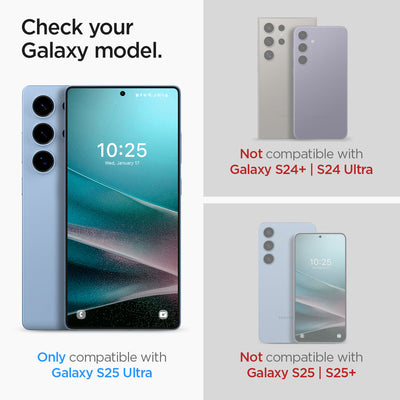 حامي شاشة Spigen GLAS.tR EZ Fit لجهاز Samsung Galaxy S25 Ultra - عبوة من 2