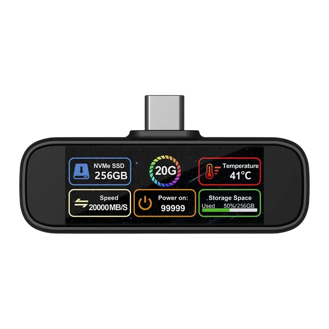 Powerology VaultX 256GB Mini Portable SSD Drive - Black