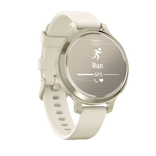 Garmin Lily 2 Active Fitness Smartwatch - Lunar Gold / Bone Silicone #color_lunar-gold-bone-silicone