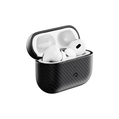 حافظة Pitaka MagEZ لسماعات AirPods Pro 2 - نسيج قطني أسود/رمادي