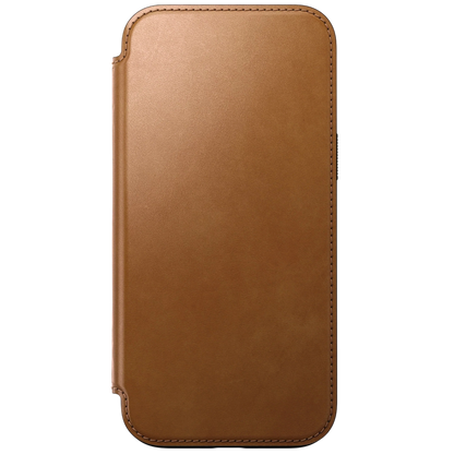 Nomad Modern Leather Folio Case for iPhone 16 Pro Max - English Tan