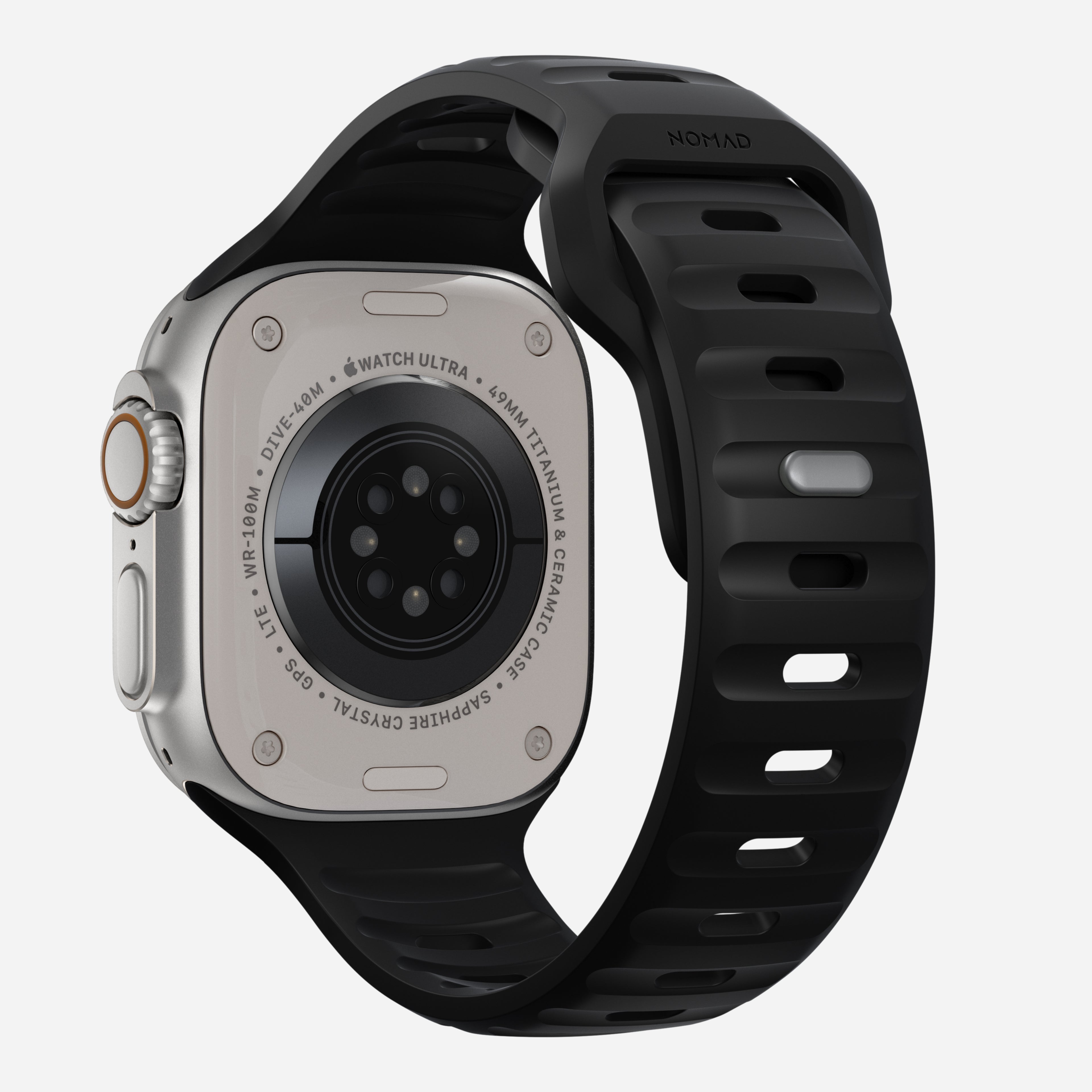 Nomad Waterproof Sport Band for Apple Watch 49mm / 46mm / 45mm - Black 