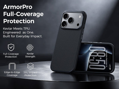 Benks ArmorPro 600D Case built with Kevlar® for iPhone 17 Pro / Pro Max / Air - features