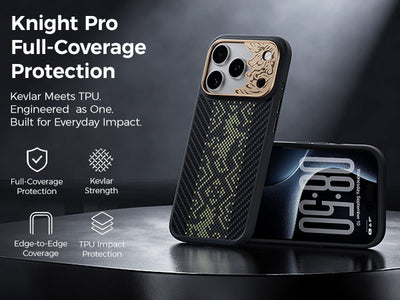 Benks Knight ArmorPro Case built with Kevlar® for iPhone 17 Pro & Pro Max - features