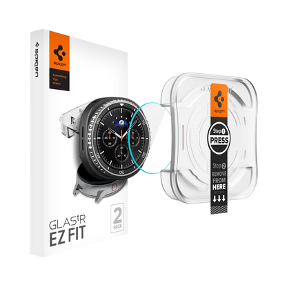 Spigen GLAS.tR EZ Fit Screen Protector for Samsung Galaxy Watch8 Classic - 2 Pack