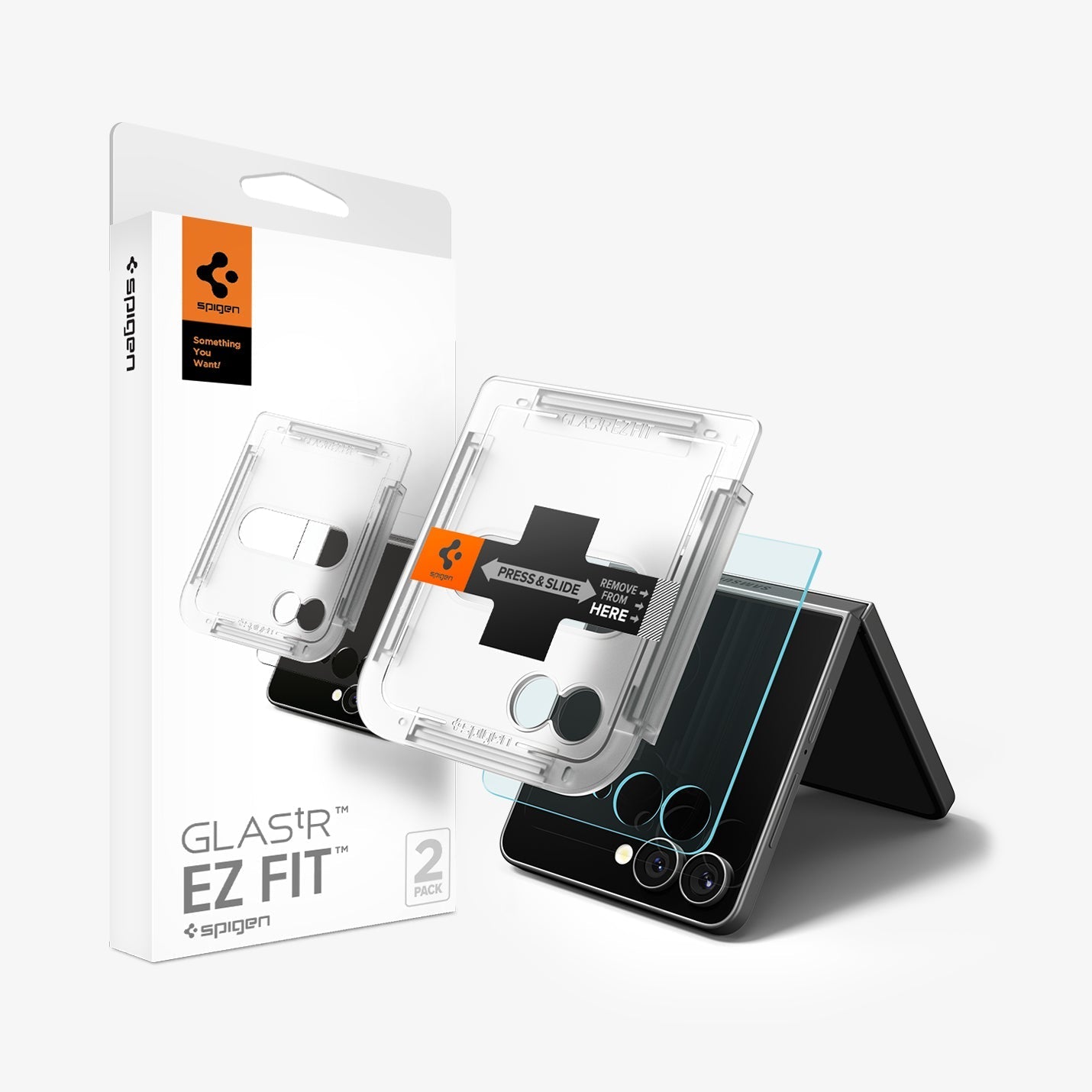 واقي شاشة سبجن GLAS.tR EZ Fit لجهاز سامسونج جالاكسي Z Flip 7 - عبوة من 2