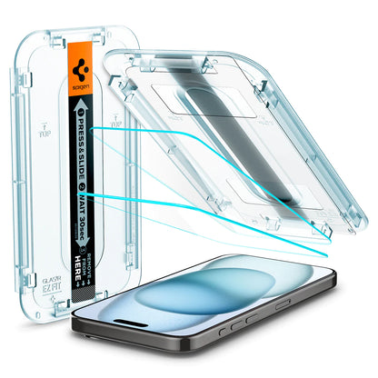 Spigen iPhone 15 Screen Protector EZ FIT GLAS.tR - 2 Pack