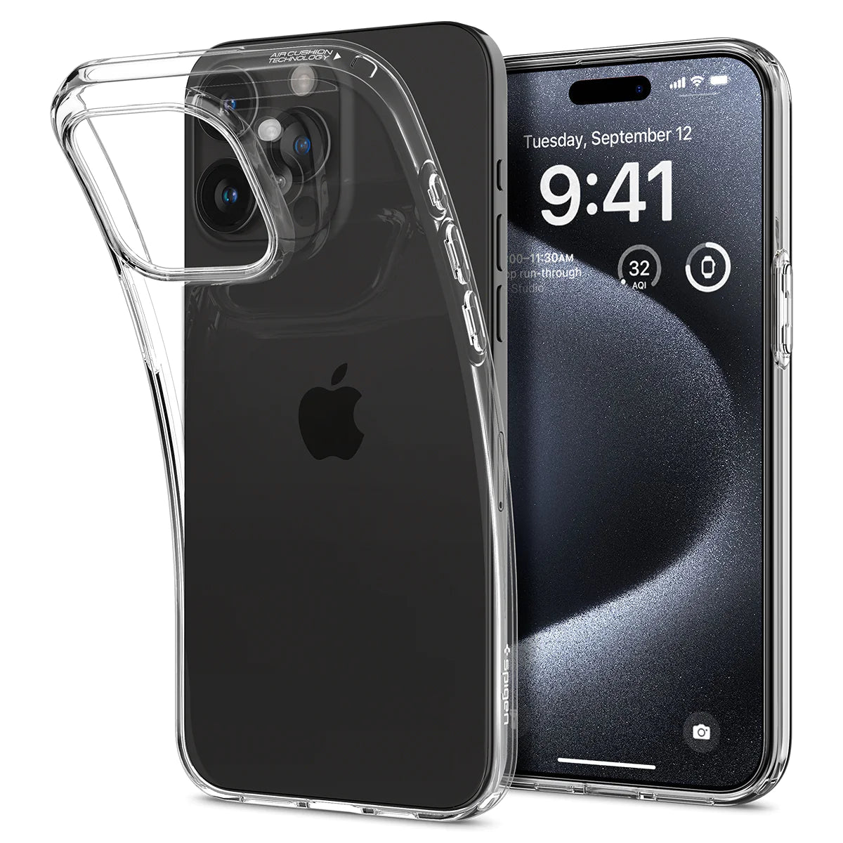 Spigen iPhone 15 Pro Pack (Screen protector + Crystal Flex Clear Case + Spigen 27W ArcStation 27W Wall Charger)