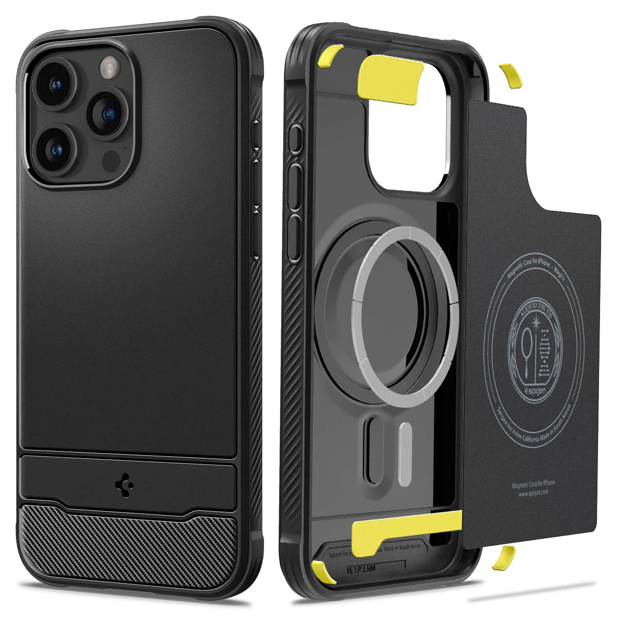 Spigen iPhone 15 Pro Case Rugged Armor (MagFit) - Matte Black