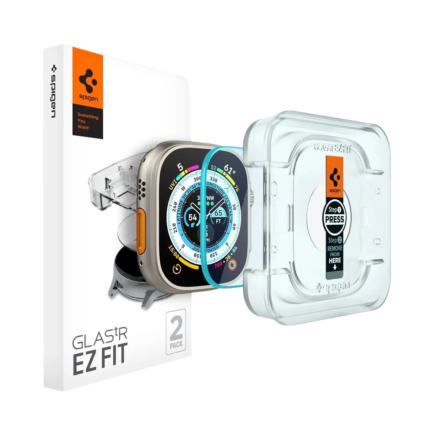 Spigen Apple Watch Ultra 3 / 2 / 1 (49mm) Screen Protector EZ FIT Glas.tR - 2 Pack