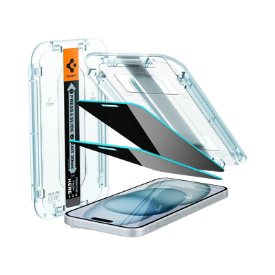 واقي شاشة سبجن آيفون 16 بلس / 15 بلس GLAS.tR EZ Fit | خصوصية - عبوة 2