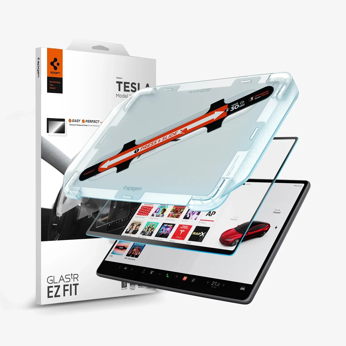 Spigen Tempered Glass Spigen Tesla tR Slim Anti Glare Screen Protector (Rear Display) 1 Pack - Tesla Model 3 (2025/2024) - Y (2025)