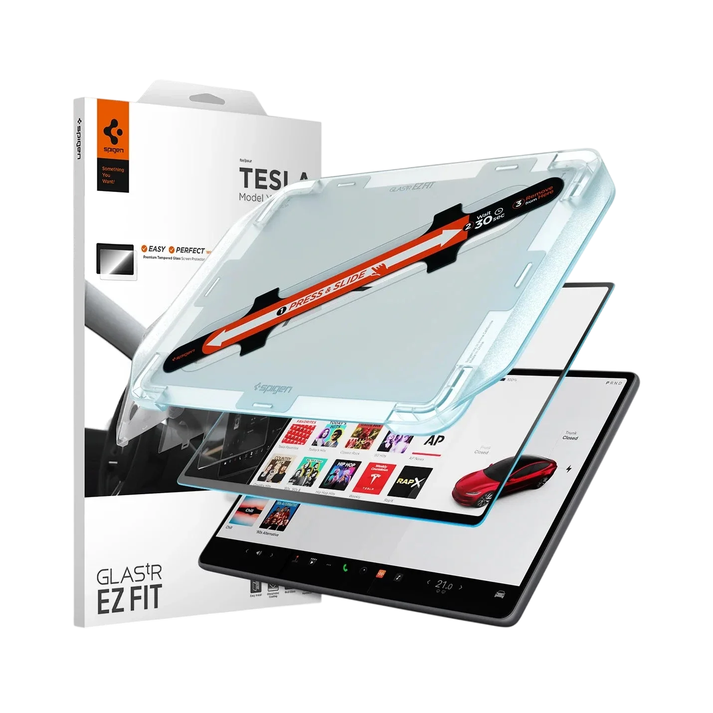 Spigen Tempered Glass Spigen Tesla tR Slim Anti Glare Screen Protector (Rear Display) 1 Pack - Tesla Model 3 (2025/2024) - Y (2025)