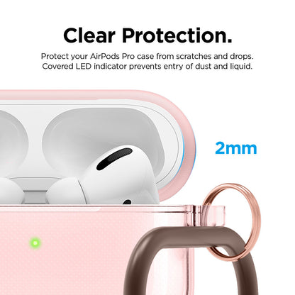 حافظة elago AirPods Pro الشفافة - وردي جميل