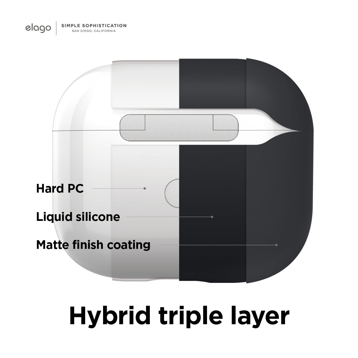 Elago AirPods 3 Liquid Hybrid Hang Case - Dark Grey