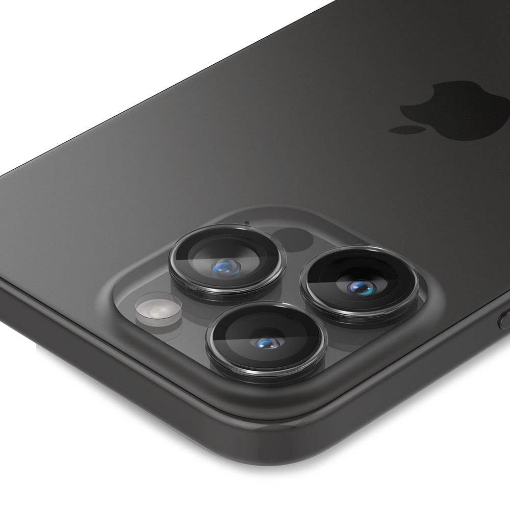 Spigen iPhone 15 Pro Max / 15 Pro واقي عدسة الكاميرا EZ Fit GLAS.tR Optik Pro - شفاف - 2 عبوة