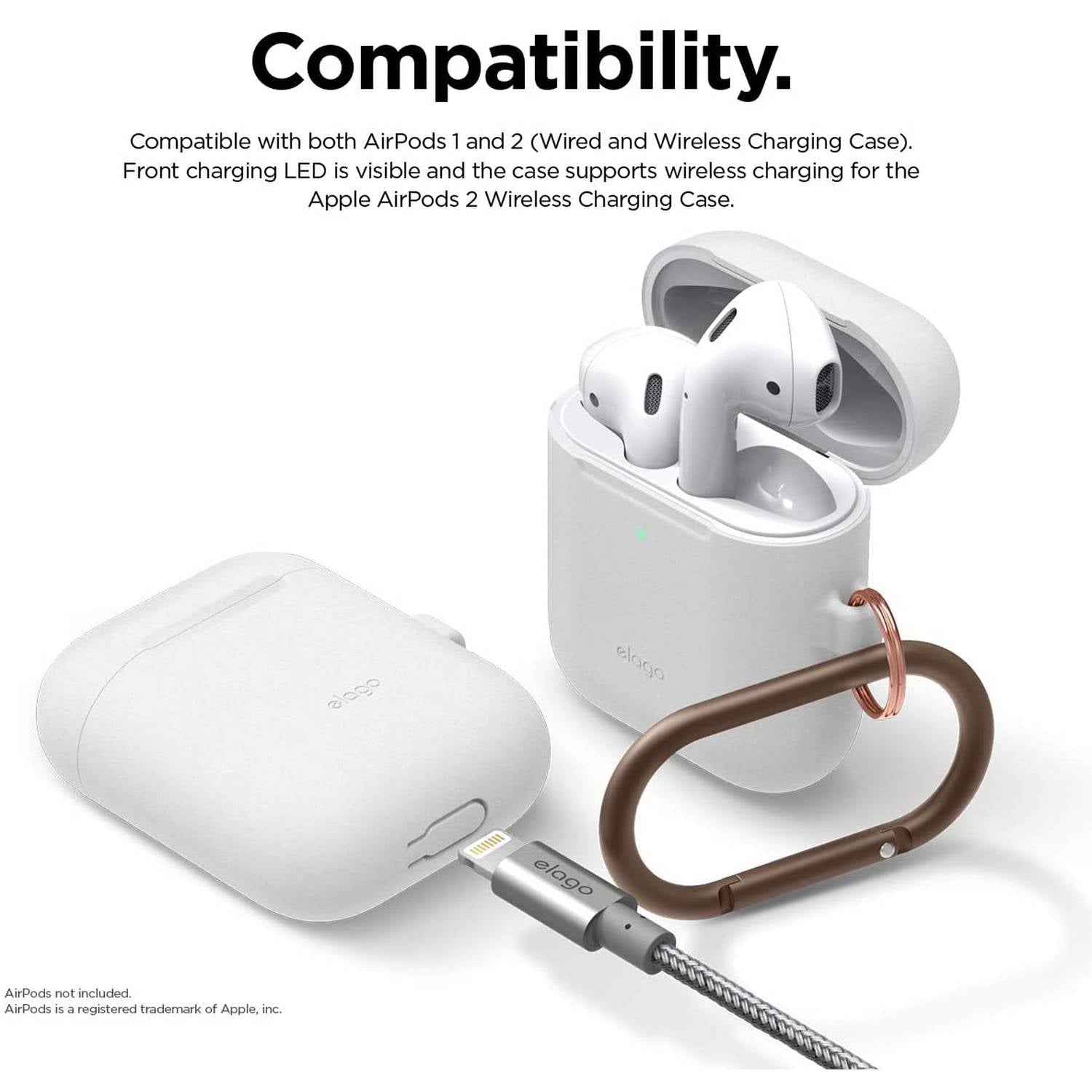 Elago Skinny Hang Case Cover Compatible for Apple AirPods 1&2 Generation