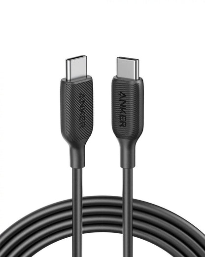 كابل Anker PowerLineIII USB-C إلى USB-C 100W بطول 1.8 متر - أسود مع ضمان رسمي لمدة 18 شهرًا