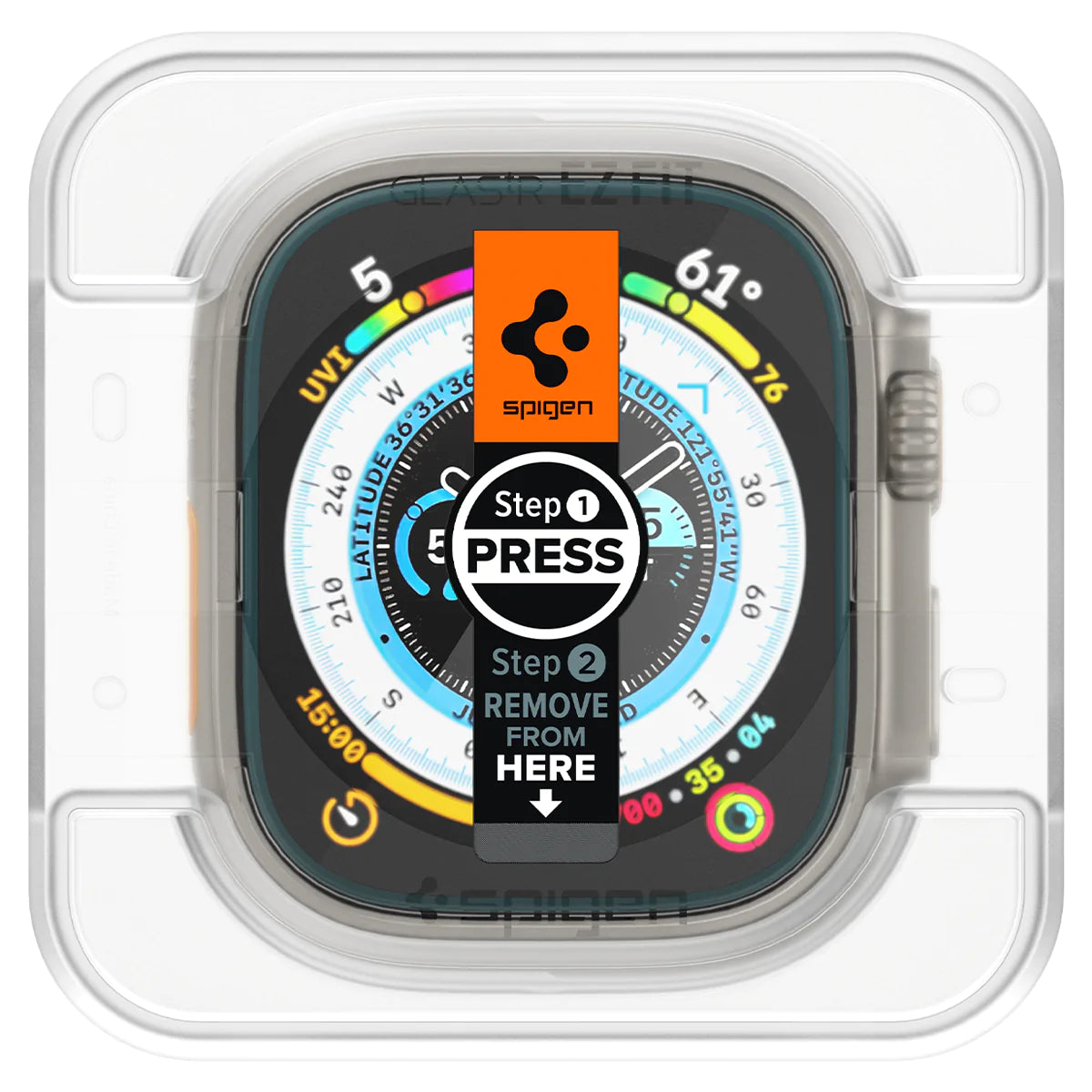 Spigen Apple Watch Ultra (49mm) واقي شاشة EZ FIT Glas.tR - عبوتان