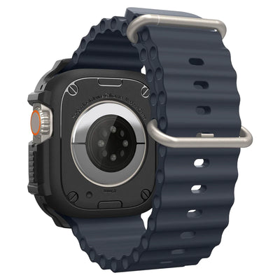 حافظة Spigen Rugged Armor لـ Apple Watch Ultra 2 / Ultra 1 (49مم) - أسود غير لامع