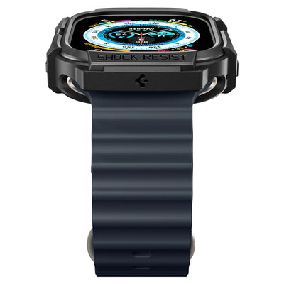 حافظة Spigen Rugged Armor لـ Apple Watch Ultra 2 / Ultra 1 (49مم) - أسود غير لامع