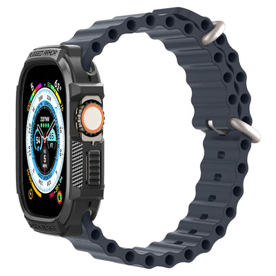 حافظة Spigen Rugged Armor لـ Apple Watch Ultra 2 / Ultra 1 (49مم) - أسود غير لامع
