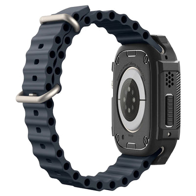 حافظة Spigen Rugged Armor لـ Apple Watch Ultra 2 / Ultra 1 (49مم) - أسود غير لامع