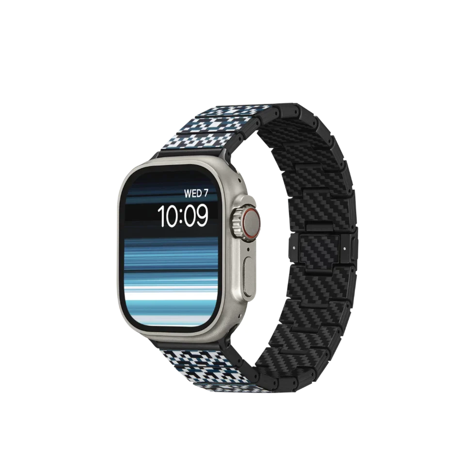 Pitaka Dreamland Chroma Carbon Watch Band for Apple Watch Ultra 2 / Ultra 1 & Series 9 / 8 / 7 45mm - Mosaic