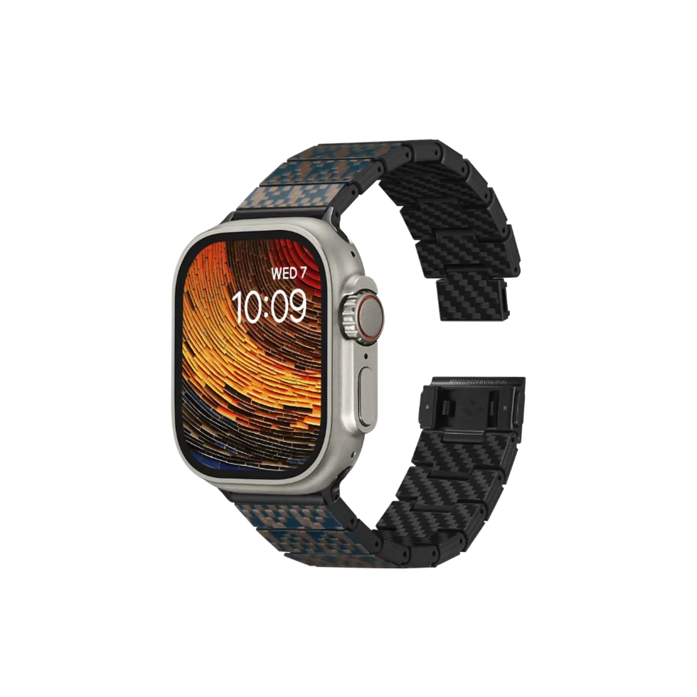 Pitaka Dreamland Chroma Carbon Watch Band for Apple Watch Ultra 2 / Ultra 1 & Series 9 / 8 / 7 45mm - Stairs