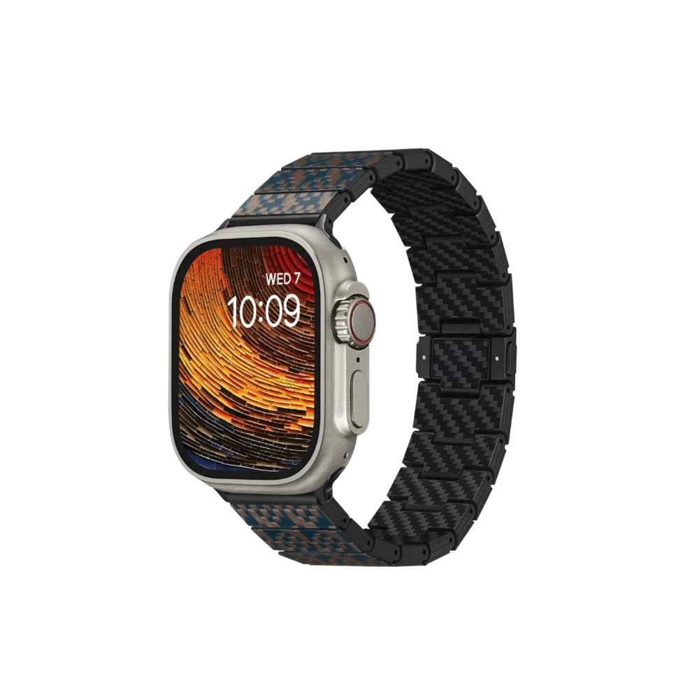 Pitaka Dreamland Chroma Carbon Watch Band for Apple Watch Ultra 2 / Ultra 1 & Series 9 / 8 / 7 45mm - Stairs