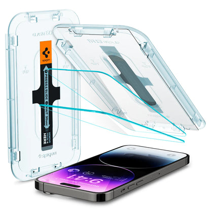 واقي شاشة Spigen iPhone 14 Pro Max EZ FIT GLAS.tR (حماية المستشعر) - عبوتان